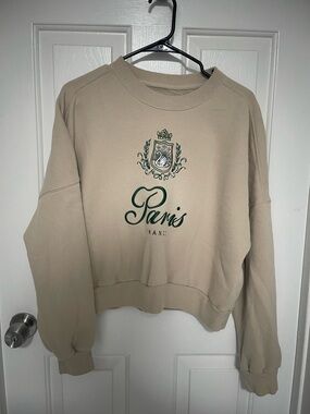 Beige 'Paris' Crewneck Sweatshirt